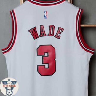 גופיית שחקן שיקגו בולס דוויין ווייד לבן 2016-17