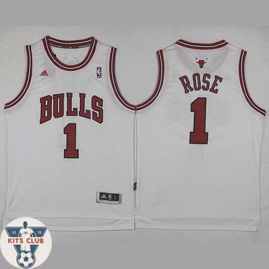 גופיית שחקן שיקגו בולס דרק רוז לבן 2015-16