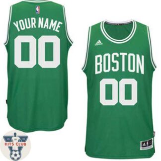 גופיית משחק אדידס בוסטון ירוק עם הדפסת שם ומספר לבחירה