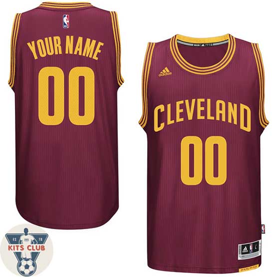 גופיית משחק אדידס קליבלנד בורדו עם הדפסת שם ומספר לבחירה