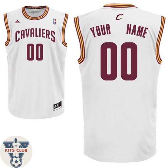 גופיית משחק אדידס קליבלנד לבן עם הדפסת שם ומספר לבחירה