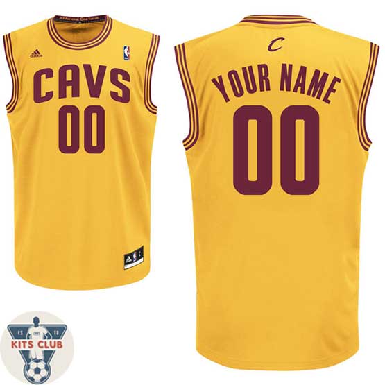 גופיית משחק אדידס קליבלנד צהוב עם הדפסת שם ומספר לבחירה