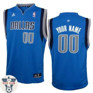 גופיית משחק אדידס דאלאס כחול עם הדפסת שם ומספר לבחירה