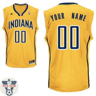 גופיית משחק אדידס אינדיאנה צהוב עם הדפסת שם ומספר לבחירה