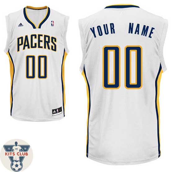 גופיית משחק אדידס אינדיאנה לבן עם הדפסת שם ומספר לבחירה