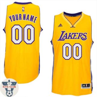 גופיית משחק אדידס ל.א לייקרס צהוב עם הדפסת שם ומספר לבחירה