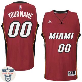 גופיית משחק אדידס מיאמי היט אדום עם הדפסת שם ומספר לבחירה