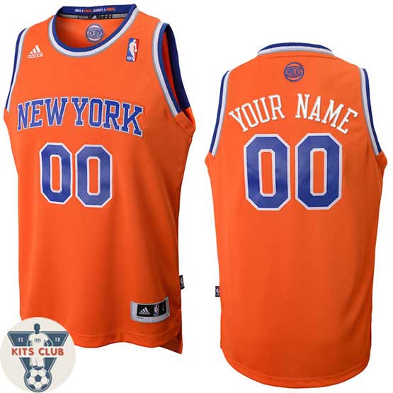 גופיית משחק אדידס ניו יורק ניקס כתום עם הדפסת שם ומספר לבחירה