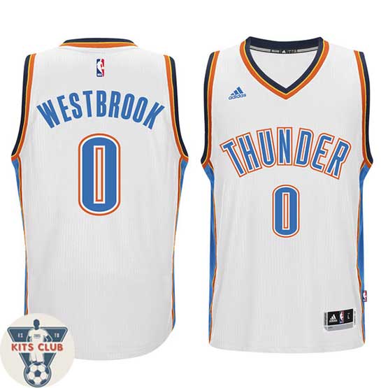 גופיית משחק אדידס אוקלהומה לבן עם הדפסת שם ומספר לבחירה