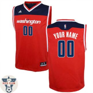 גופיית משחק אדידס וושינגטון וויזארדס לבן עם הדפסת שם ומספר לבחירה