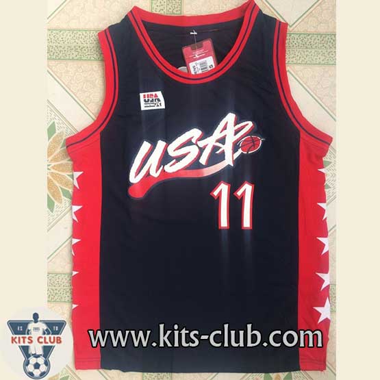 גופיית שחקן קארל מאלון נבחרת ארה"ב כחול אטלנטה 1996