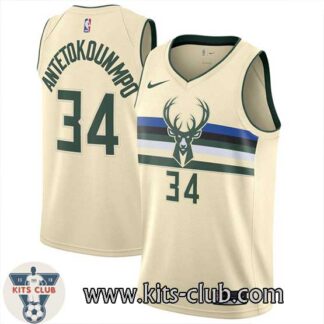 גופיית משחק נייקי מילווקי באקס קרם אנטטוקומפו 2018