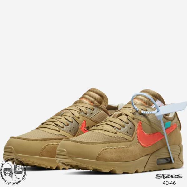 נייקי אייר מקס 90 AIR MAX 90 OFF-WHITE DESERT ORE. מידות 36-47. משלוח חינם