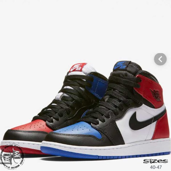 נעלי אייר ג'ורדן 1 דגם HIGH OG TOP 3. מידות: 40-47