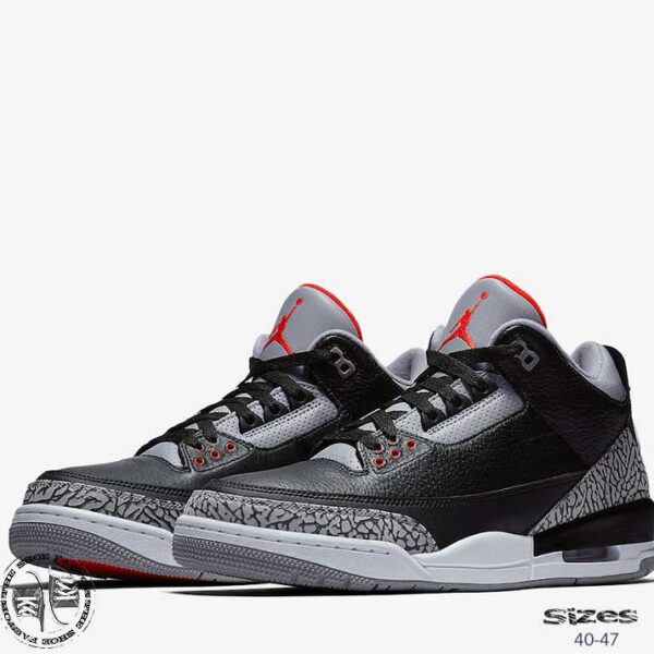 אייר ג'ורדן 3 BLACK CEMENT. מידות: 40-47.5