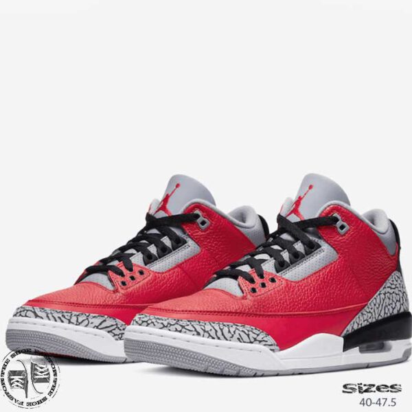 אייר ג'ורדן 3 RED CEMENT. מידות: 40-47.5