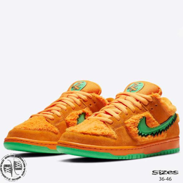 נייקי SB DUNK LOW GRAYEFUL DEAD BEARS ORANGE. מידות 36-46. משלוח חינם
