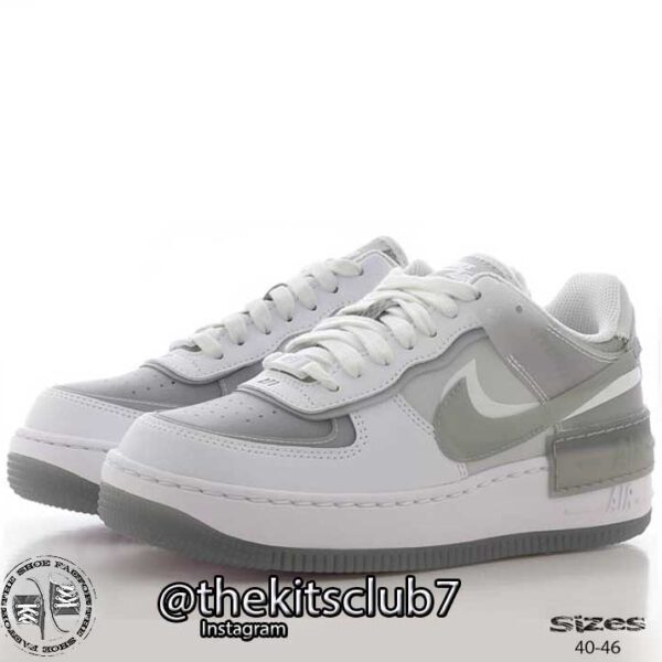 נייקי אייר פורס 1  SHADOW WHITE/GREY. מידות 35.5-40. משלוח חינם