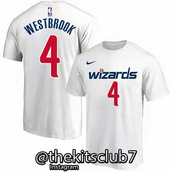 טי שירט WIZARDS WESTBROOK לבן 01. משלוח חינם
