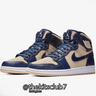 אייר ג'ורדן 1 MID MIDNIGHT NAVY LIGHT CREAM. מידות 36-46. משלוח חינם