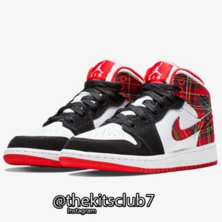 אייר ג'ורדן 1 MID WHITE PLAID. מידות: 36-40 משלוח חינם