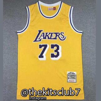 גופיית כדורסל נוסטלגיה לייקרס צהוב LAKERS RODMAN 73. משלוח חינם