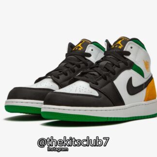 אייר ג'ורדן 1 MID WHITE LASER ORANGE LUCKY GREEN. מידות 36-46. משלוח חינם