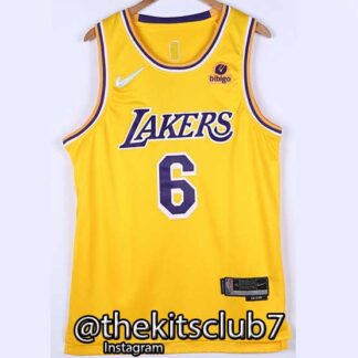 גופיית כדורסל LAKERS JAMES 2022 צהוב. משלוח חינם