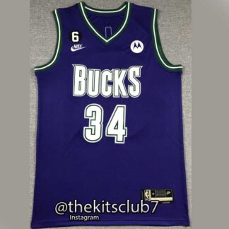 גופיית כדורסל אן.בי.איי 2023 מילווקי סגול ANTETOKOUNMPO . משלוח חינם