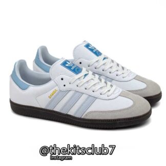 אדידס סמבה לבן תכלת. Adidas Samba white halo blue. מידות 35-45. משלוח חינם