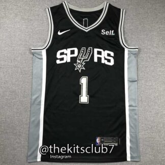 גופיית כדורסל אן.בי.איי 2024 סן אנטוניו וומבניאמה SPURS BLACK WEMBANYAMA 2024 . משלוח חינם