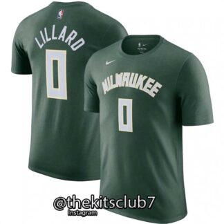 טי שירט אן.בי.איי מילווקי BUCKS GREEN LILLARD 2024 . משלוח חינם