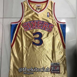 גופיית כדורסל נוסטלגיה אלן אייברסון Mitchell & Ness SIXERS GOLD 1996-97 IVERSON. משלוח חינם