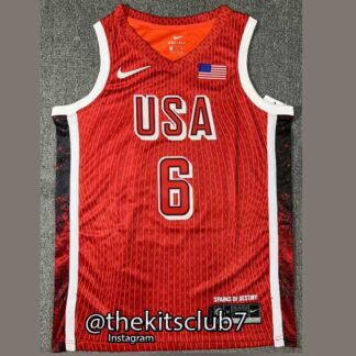 גופיית כדורסל נבחרת ארה"ב USA RED 2024 JAMES. משלוח חינם