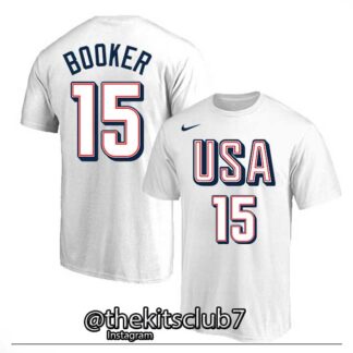 טי שירט נבחרת ארה"ב USA WHITE BOOKER 2024 . משלוח חינם