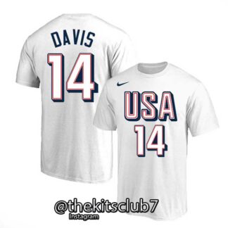 טי שירט נבחרת ארה"ב USA WHITE DAVIS 2024 . משלוח חינם