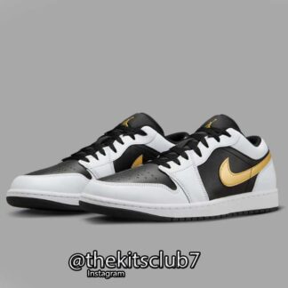 אייר ג'ורדן 1 AJ1 LOW WHITE METALLIC GOLD BLACK. מידות 40-46. משלוח חינם