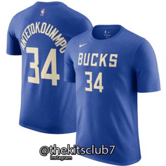 חולצה אן.בי.איי מילווקי יאניס BUCKS BLUE GIANNIS 2025 . משלוח חינם