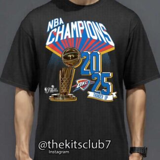 חולצת אליפות טי שירט אוקלהומה 2025 NBA T-SHIRT OKC CHAMPIONS. משלוח חינם